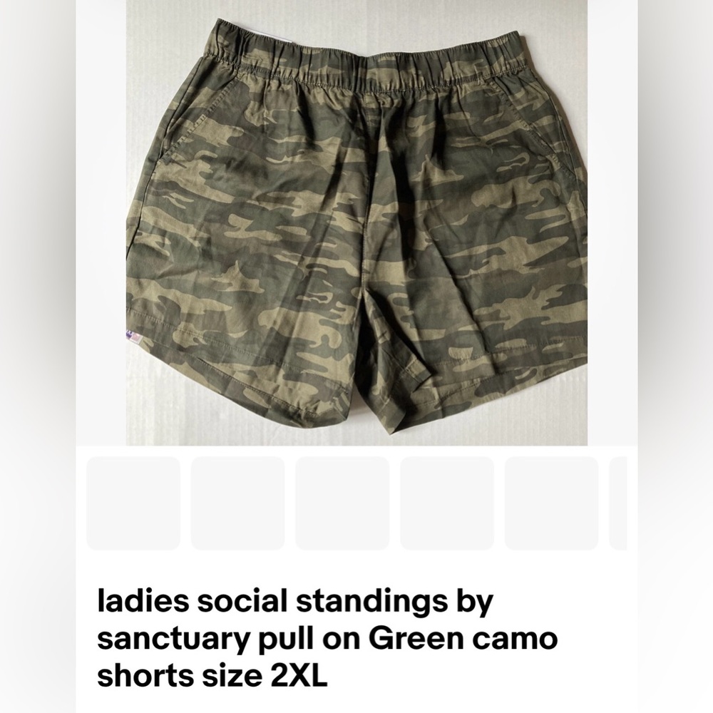 Sanctuary Women's Olive Camo Cargo Shorts